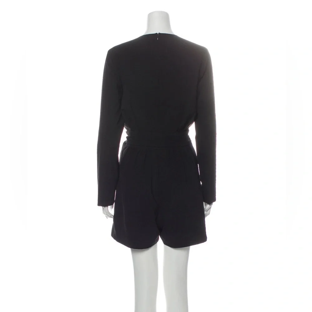 NWT RONNY KOBO Plunge Neckline Long Sleeve Belted Romper XS - Picture 2 of 8
